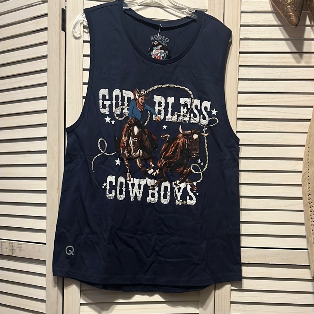 NWT God Bless Cowboys Graphic Tank Top XXL